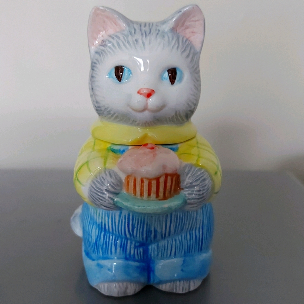 Vintage Avon 1992 Cat Sugar Holder or Trinket